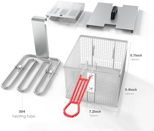 EGGKITPO Commercial Fryer Stainless Steel Electric Deep Fryer with Oil Filtration and Timer 24L Large Capacity Dual Tank Fryer with Baskets and Lids Countertop Deep Fryer for Restaurant Use 120V 3500W