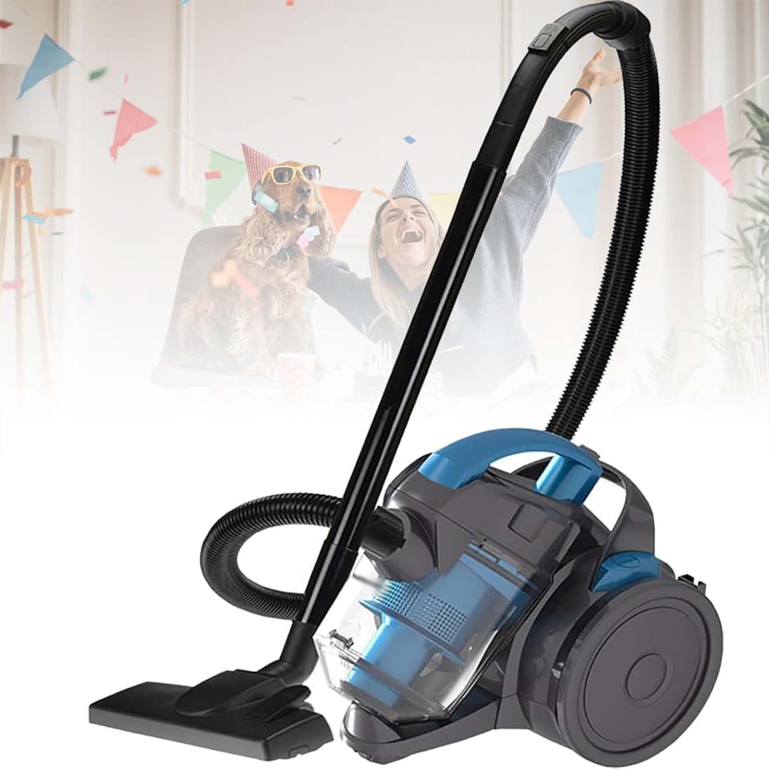 Bagless Cylinder Vacuum Cleaner, Tile, Carpet - 1.8 Litre Capacity, Compact & Portable Multifunction Corded Vacuum Cleaner