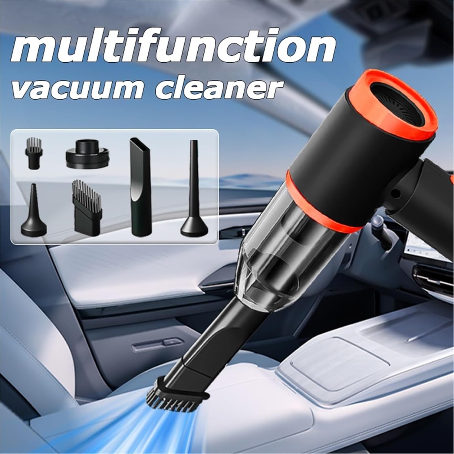 Small Portable Strong Suction 12v Wired car Special Vacuum Cleaner, a Tool for Cleaning Gaps and Garbage in The car(Orange)