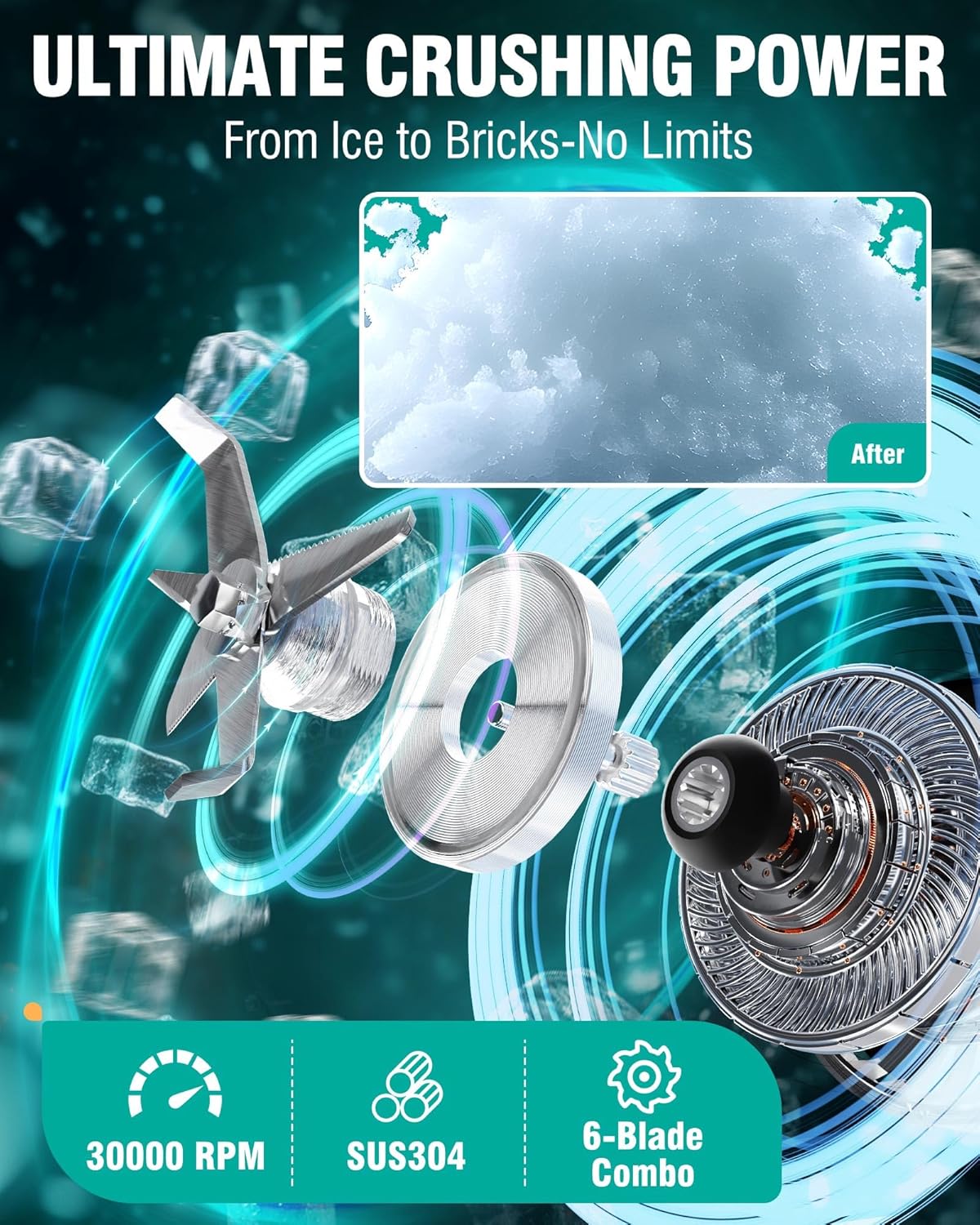 WantJoin Blender for Smoothies - 68oz Countertop Blender for Kitchen Professional Smoothie maker w/Powerful 1800W Copper Motor, 30000 RPM, 16 Speeds, Multi-Functional Smoothie for Home