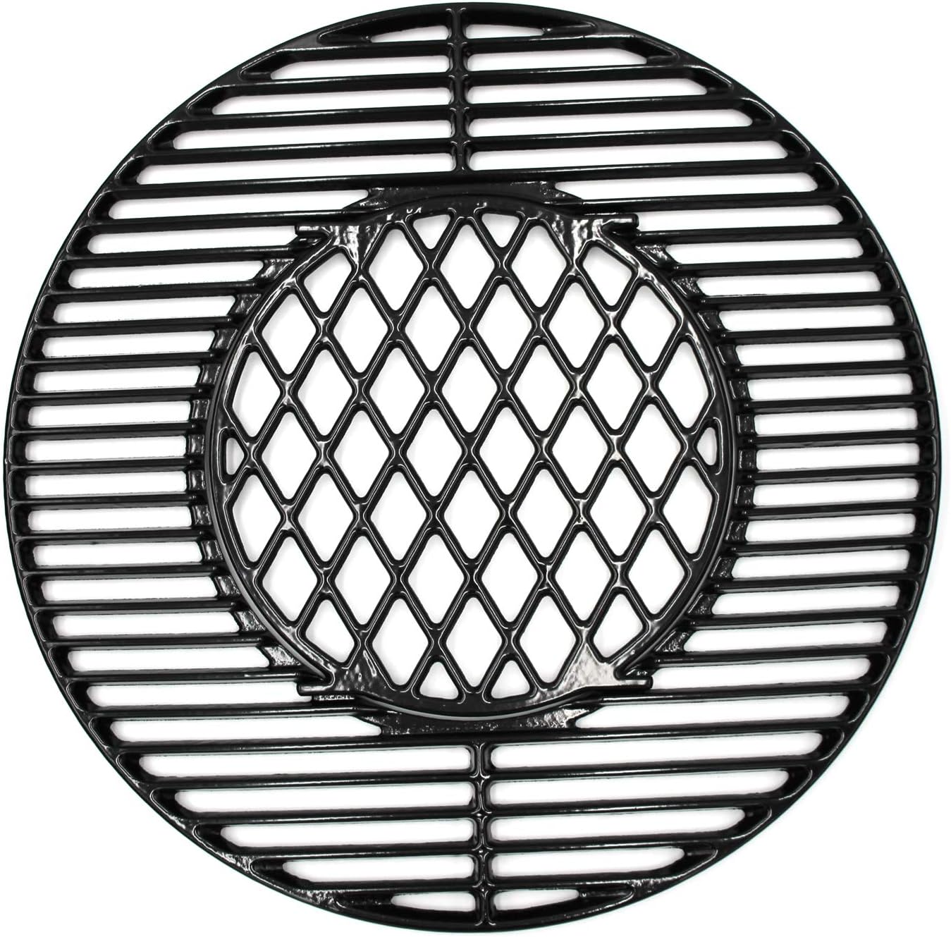 Hongso 8835 21.5 Inch Non-Stick Polished Porcelain Coated Grill Grates for Weber Original Kettle Premium 22 Inch Charcoal Grill, 22