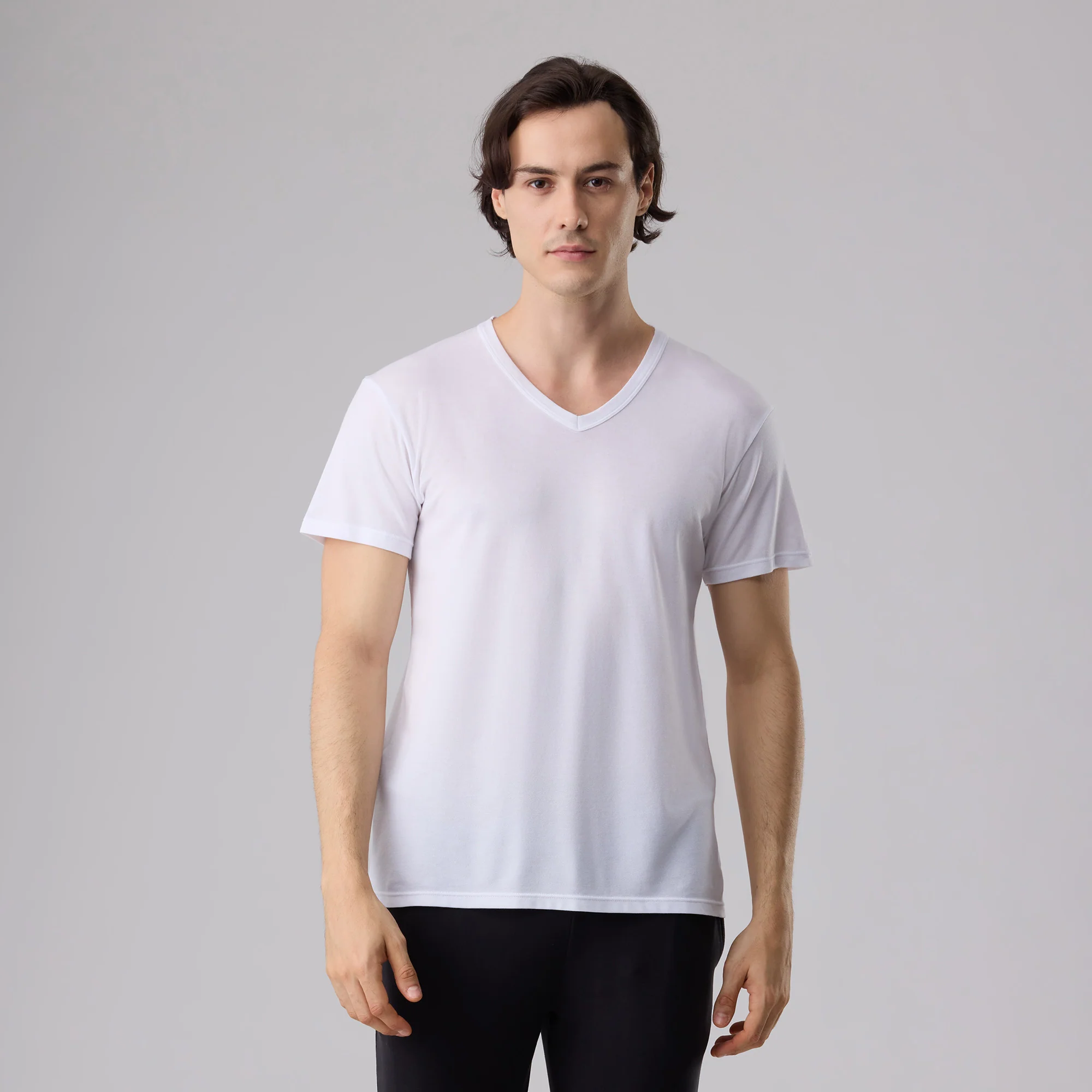 Active TENCEL™ Lyocell Pique Knit V-Neck Tee