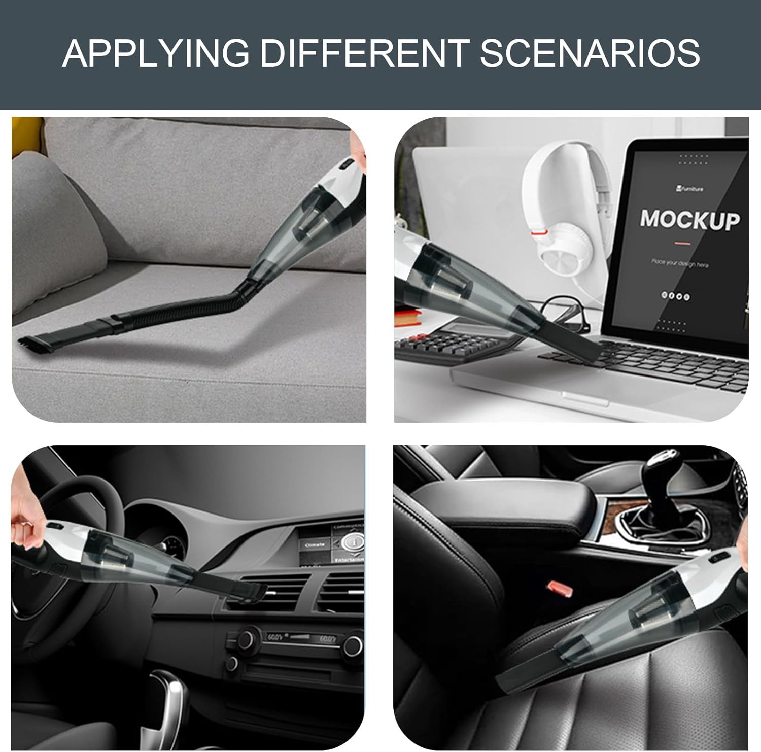 Handheld Cordless Vacuum, 6000Pa Strong Suction Car Vacuum Cleaner, Rechargeable Wet Dry Portable Hand Vacuum with LED Light, 7 Attachments for Home, Car, Pet Hair (Wet and Dry Separation(6000pa))