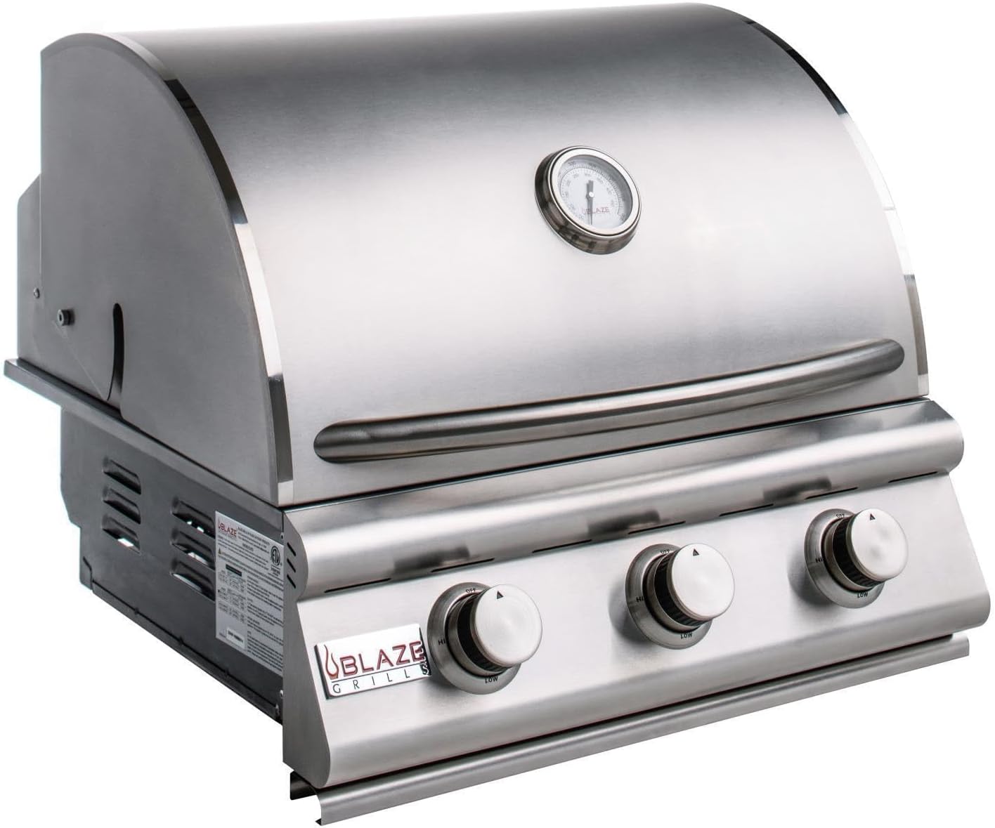 Blaze Prelude LBM Built-In Propane Gas Grill | 32-Inch 4-Burner BBQ with 56,000 BTUs | 304 Stainless Steel Construction | Flame Stabilizing Grids | BLZ-4LBM-LP