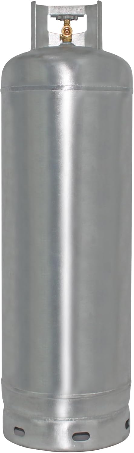 Flame King YSN100-GALV 100LB Galvanized Steel Propane Tank with POL Valve, Rust and Corrosion-Free, Built to Last