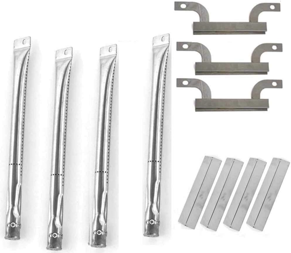 Repair Kit for Brinkmann 810-1415-F, 810-1420-1, 810-1450-1, 810-9400-0, Pro Series 810-9400-0 BBQ Gas Grill Includes 4 Stainless Burners, 4 Stainless Heat Plates and 3 Carryover Tubes