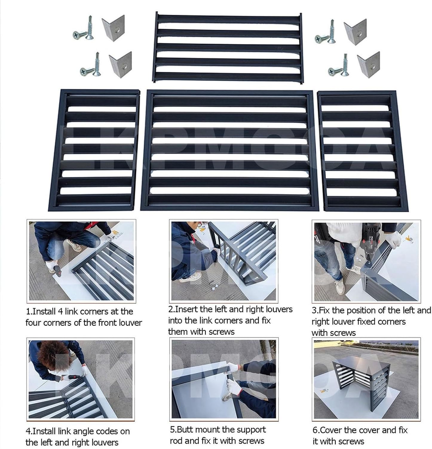 Air Conditioner Cover for Outside Unit, Aluminum Air Conditioner Cover, for Outdoor Privacy, Noise Reduction, Theft Prevention(Brown,110cm)