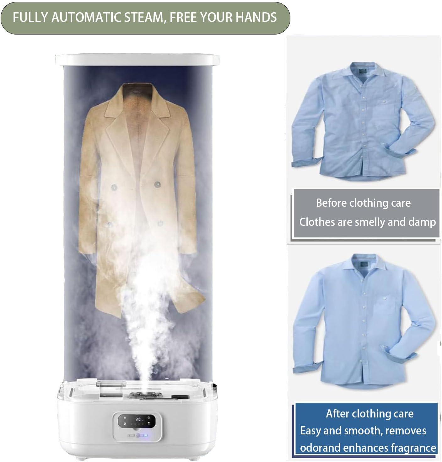 Fully Automatic Steam Ironing Dryer，Garment Steamer,Automatic Ironing Machine，Standing Garment Steamer, with Remote Control Electric Clothes Drying Rack, for Clothes & Fabric