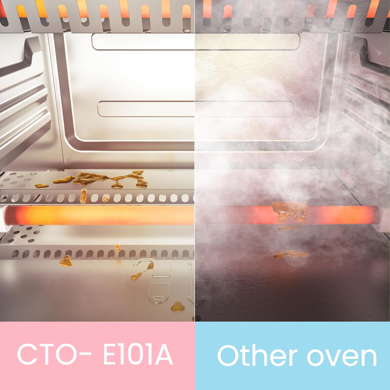 COMFEE Microwave with 11 Power Levels, 700W & Toaster Oven Combo with 3 Cooking Modes, 950W, White