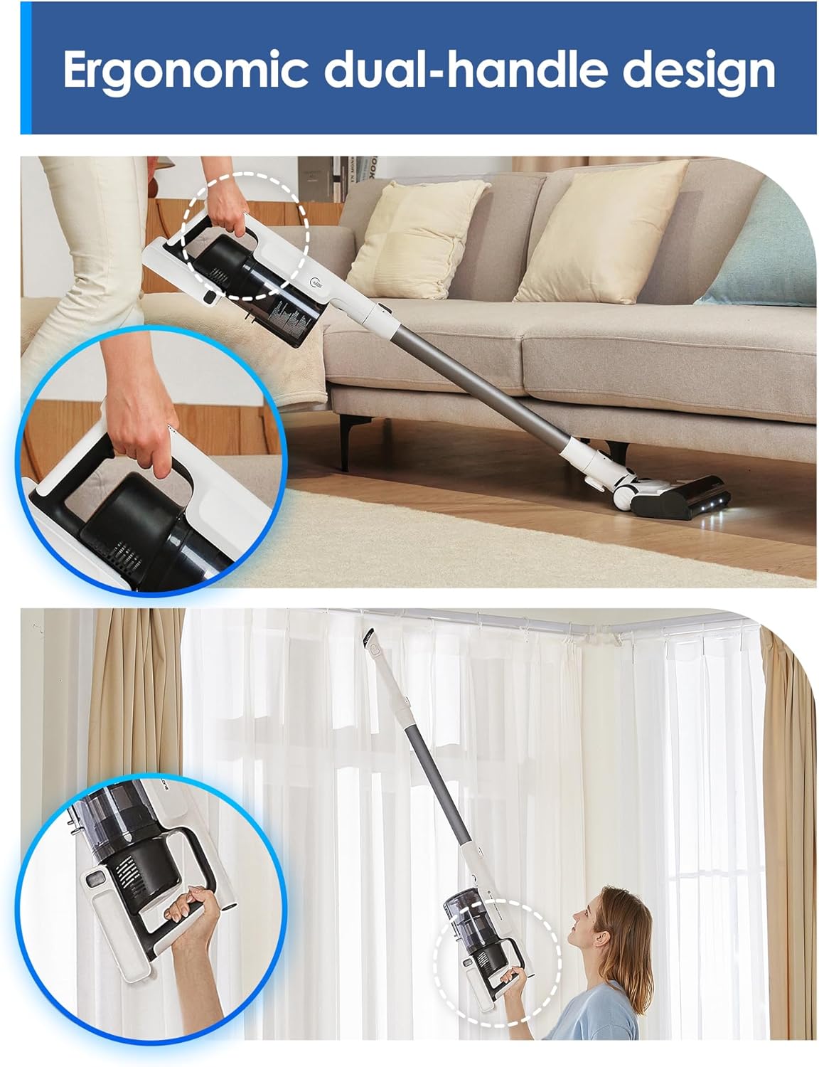Tineco A20 Cordless Stick Vacuum Cleaner, Up to 40Min-Runtime 3 Modes for Multi-Level Messes & iFLOOR 3 Breeze Complete Wet Dry Vacuum Cordless Floor Cleaner