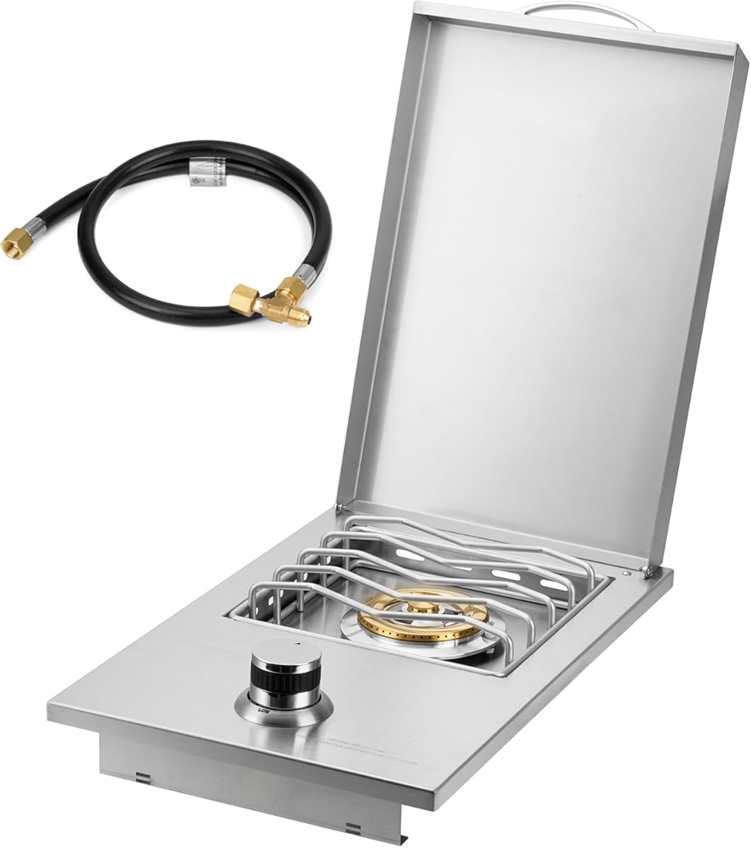 Stanbroil Built-in Stainless Steel Side Burner for Outdoor Kitchen - Natural Gas Only