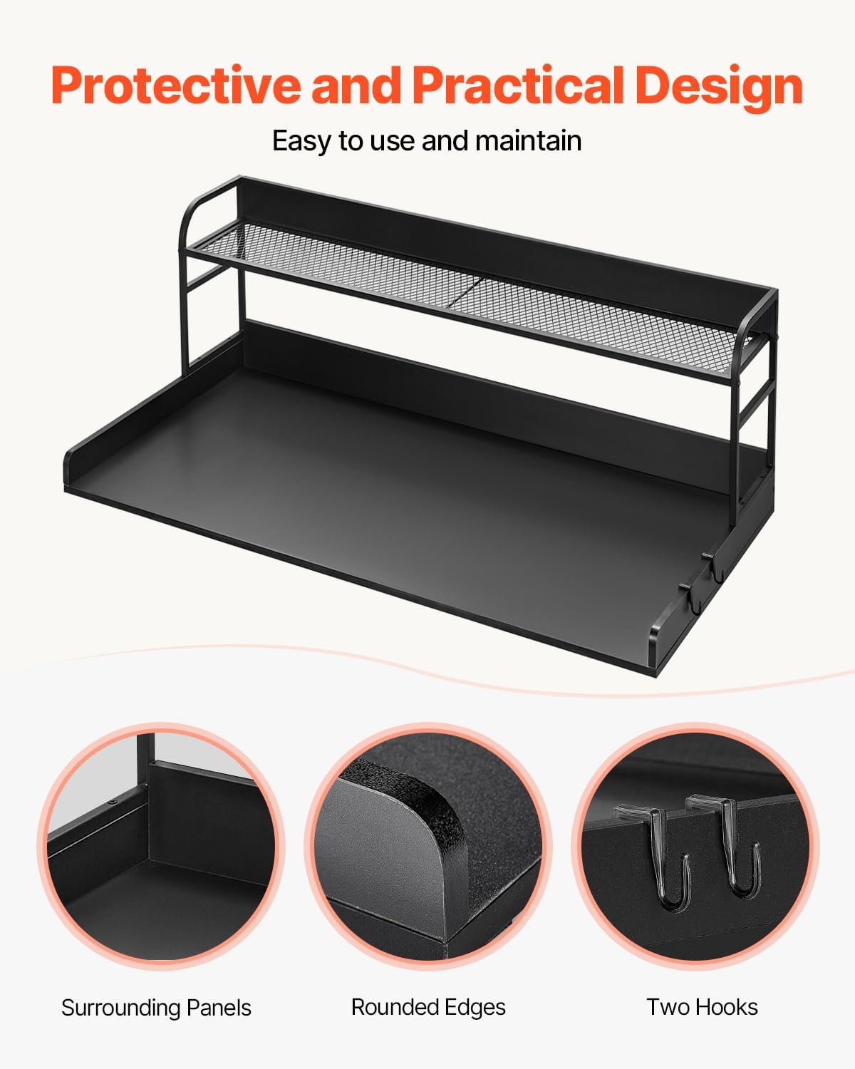 VEVOR Washer Dryer Countertop with 2-Tier Shelf, 54