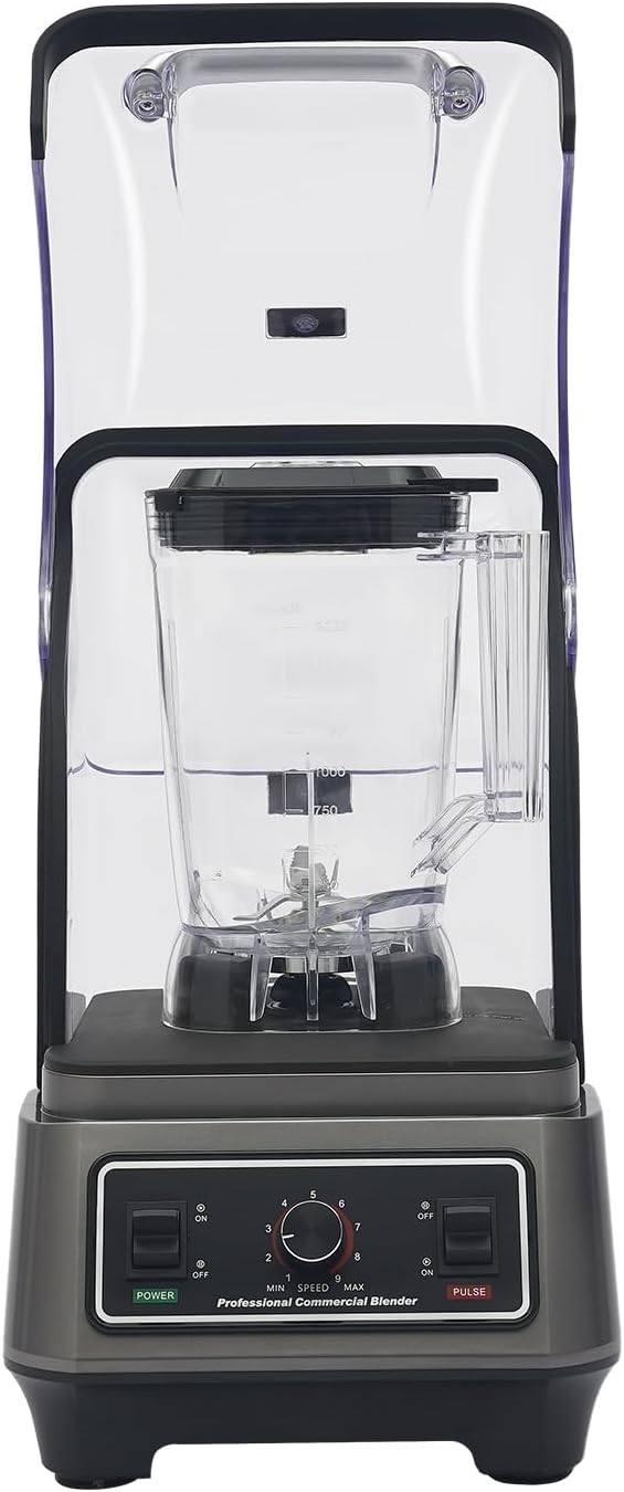 Multifunctional Blending Machine, 67.63Oz Large Capacity Blender with Thick Shield, 1600W Commercial Blender with 9 Variable Speeds for Milkshakes, Juices, Vegetable Juices