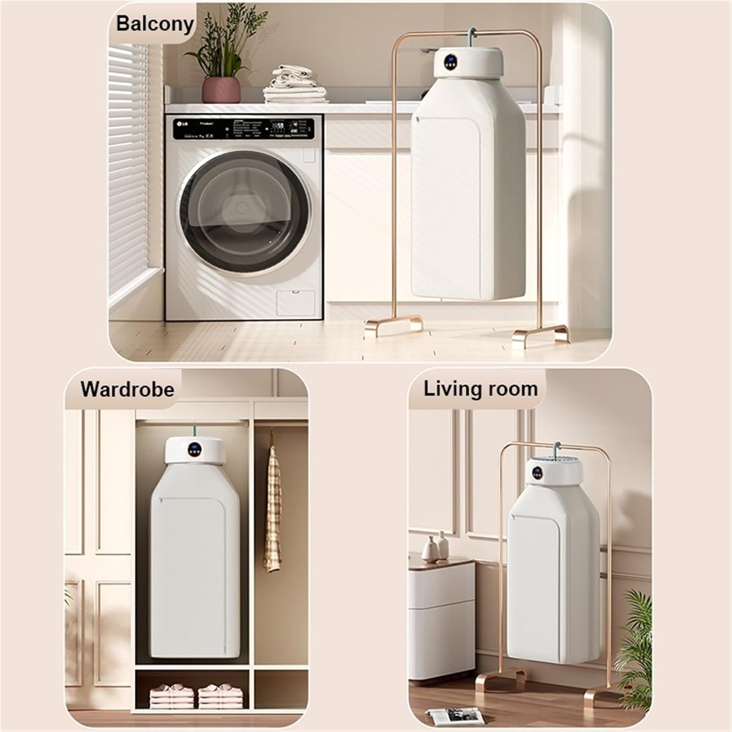 Portable Clothes Dryer, Clothes Dryer Heater Fan Dormitory Foldable Travel Garment Drying Hanger,for Travel,Apartment