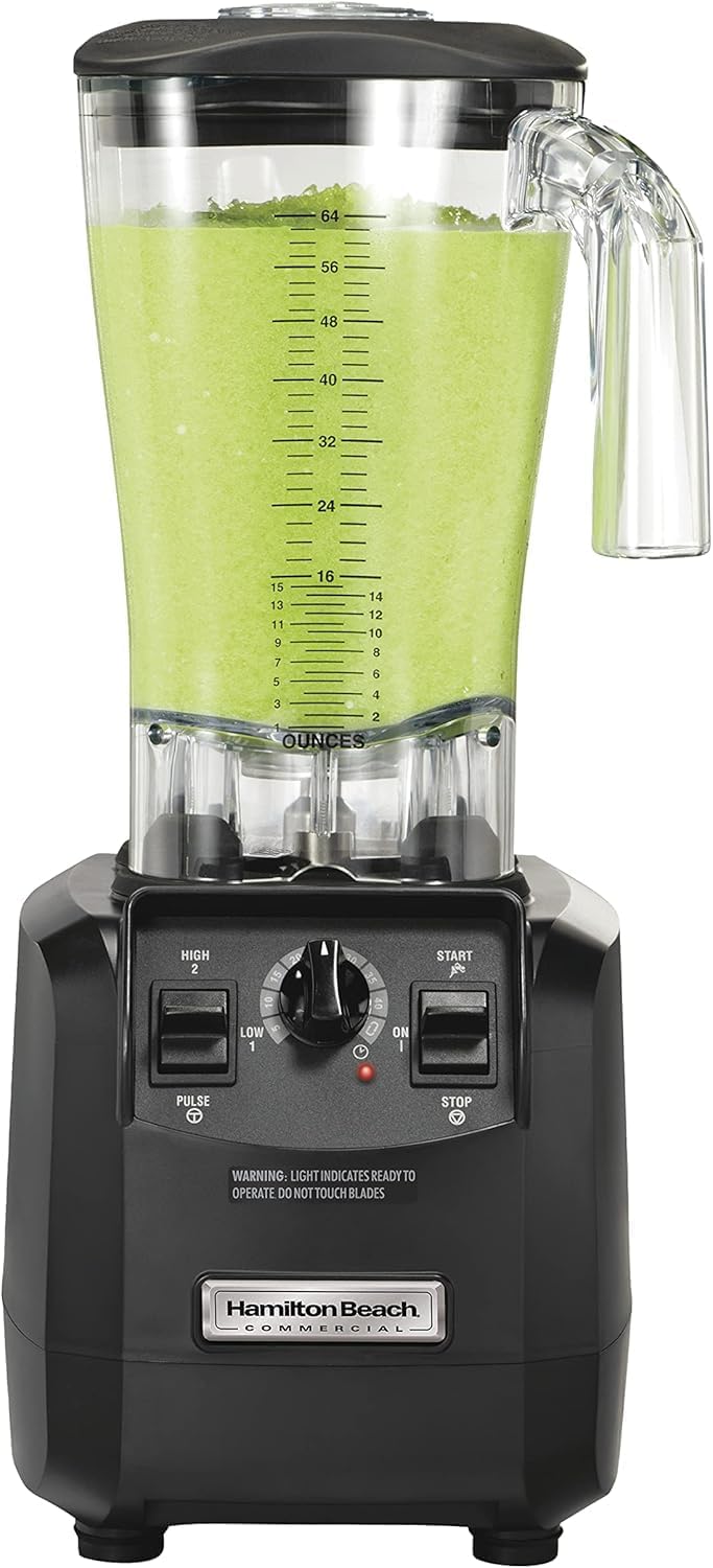 Hamilton Beach Commercial HBH550 The Fury Blender, 3 hp, 2 Speeds, Pulse, 64 oz./1.8 L Cutter Assembly Polycarbonate Container, 18.04