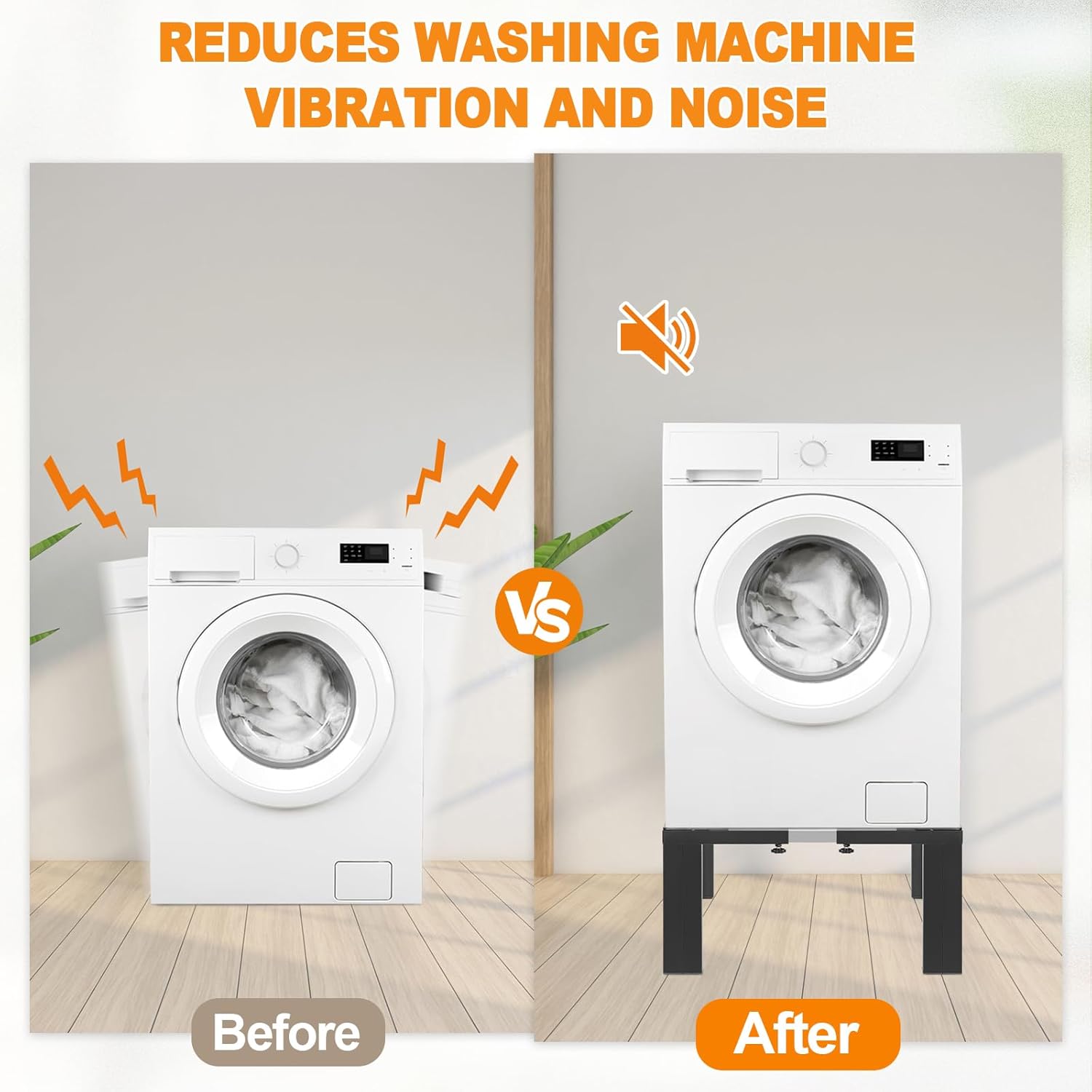 12 Inch Height All Steel Laundry Pedestal, 1000lbs Capacity，Sturdy Washer Dryer Pedestal with Anti Slip Mat, Adjustable Size for All Washer and Dryer, Refrigerator