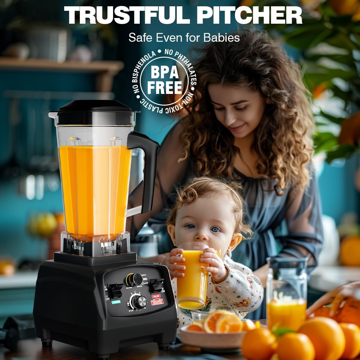 Smoothie Blender 1800W Powerful Blenders for Kitchen 68 Oz Large Capacity and BPA-Free Containers with To-Go Cup Countertop Blender for Smoothies, Ice Crushing & Frozen Drinks