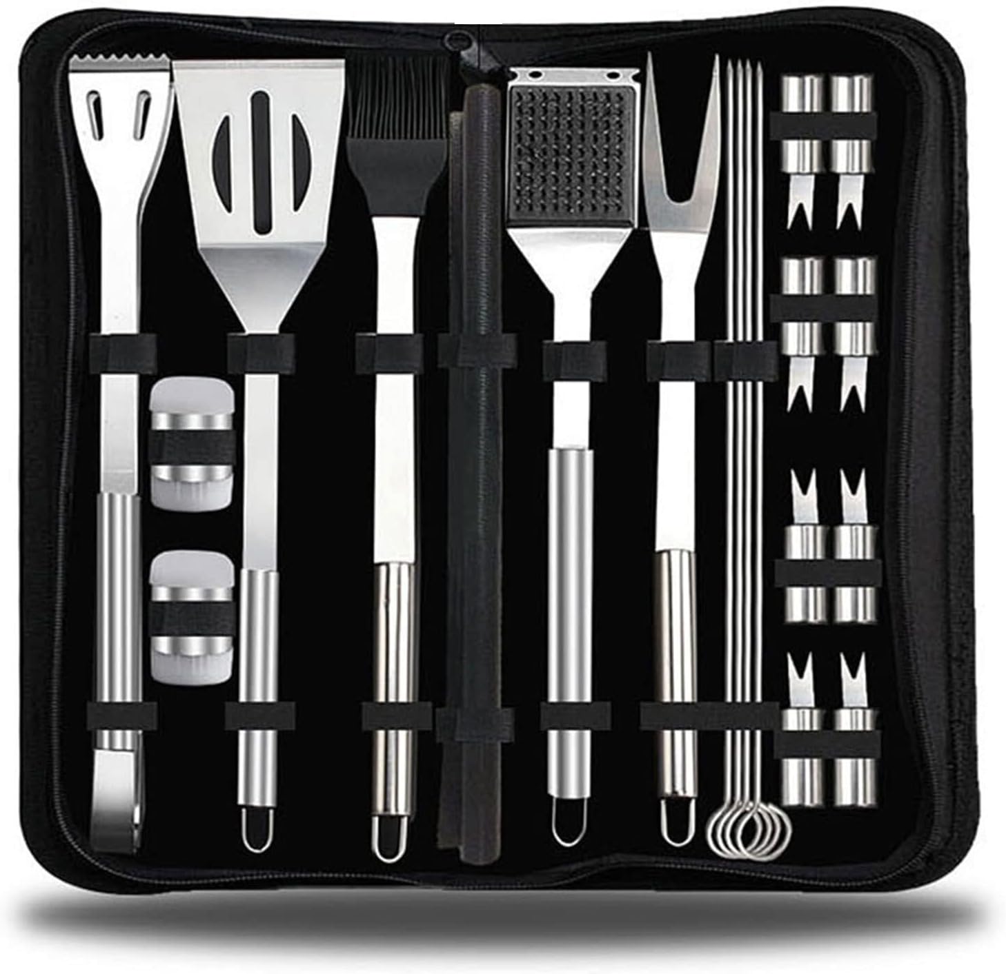 20-Piece Stainless Steel BBQ Tool Set, Heavy Duty Grilling Accessories Kit with Storage Case, for Outdoor Cooking, Camping, Barbecue & Kitchen