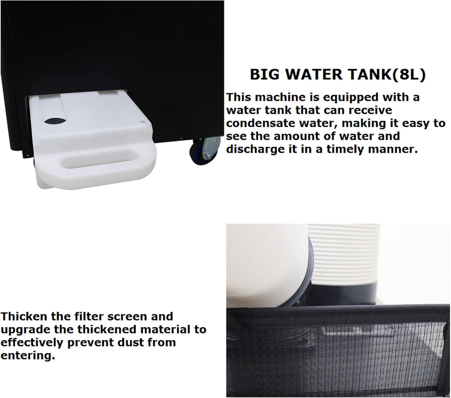 220V Industrial Air Conditioner Outdoor Air Conditioning Fan Equipment Three Tube 1000-1100m³/h Black