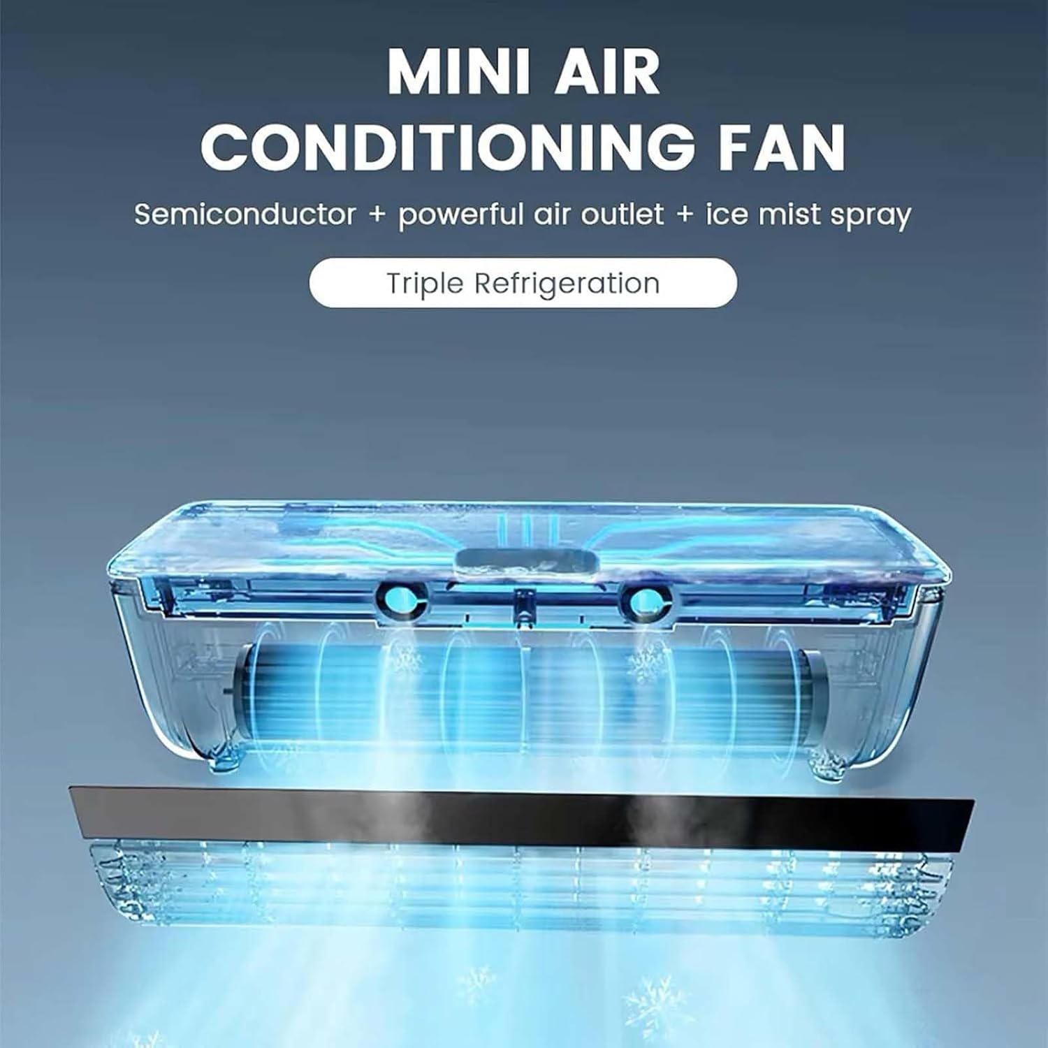 Portable Wireless Air Conditioner, Wall Mounted Mini Air Cooler, Mute 3-Speed for Kitchen and Bedroom