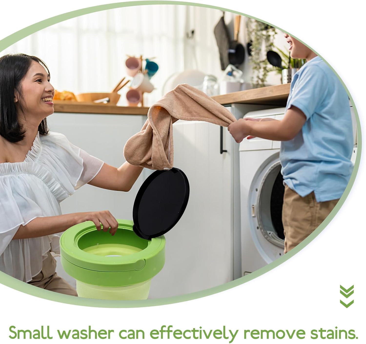 Portable Foldable Washing Machine Small Washer for Travel Dorm Apartment Lightweight Washer for Shirts Dresses Skirts Chiffon Shirts with US Plug