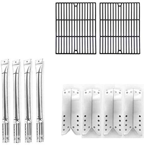 Repair Kit for Nexgrill 720-0670-C BBQ Gas Grill Includes 4 Stainless Burners, 4 Stainless Heat Plates and Porcelain Cast Cooking Grates