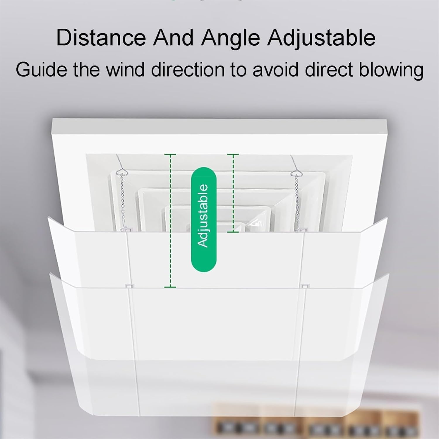 Adjustable Air Conditioner Deflector, Confinement Air Deflector for Central Air Conditioner'S Square Outlets for Home Office