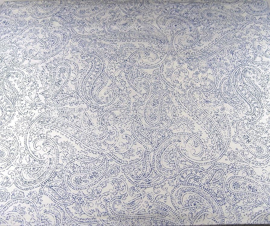 Lauren Ralph Lauren soma Blue Ink Paisley 4P Extra Deep Full Sheet Set Cotton White Ground (Full)