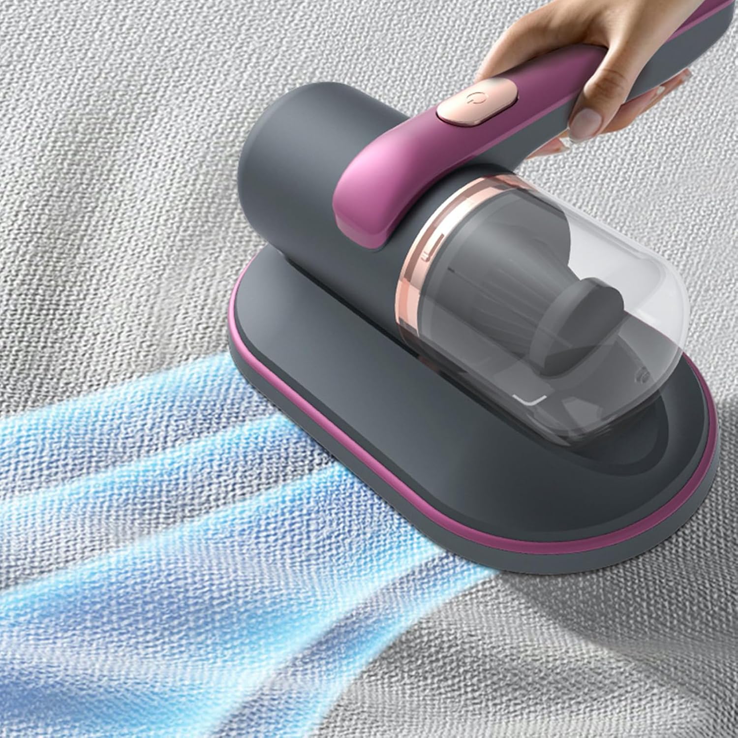 Cordless Vacuum Cleaner 10KPa Suction Low Noise Handheld Bed Vacuum Cleaner with 2Pcs Washable Filters for Mattress Pillows Sofa Carpet