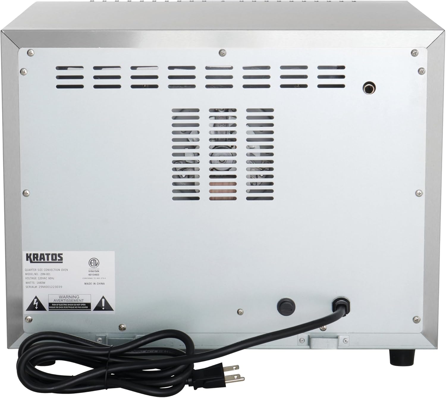 Kratos Commercial Oven, Quarter Size Electric Countertop Convection Oven, Holds Three Quarter Size Sheet Pans, 120V (29M-001)