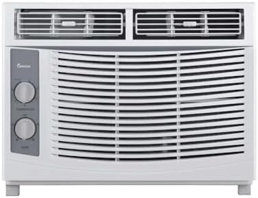 Impecca 5000 BTU Small Window Air Conditioner, Up to 150 Sqf, Window AC Units with Cool and Fan Functions, Washable Filter, Adjustable Window Kit, Intuitive Mechanical Controls, White