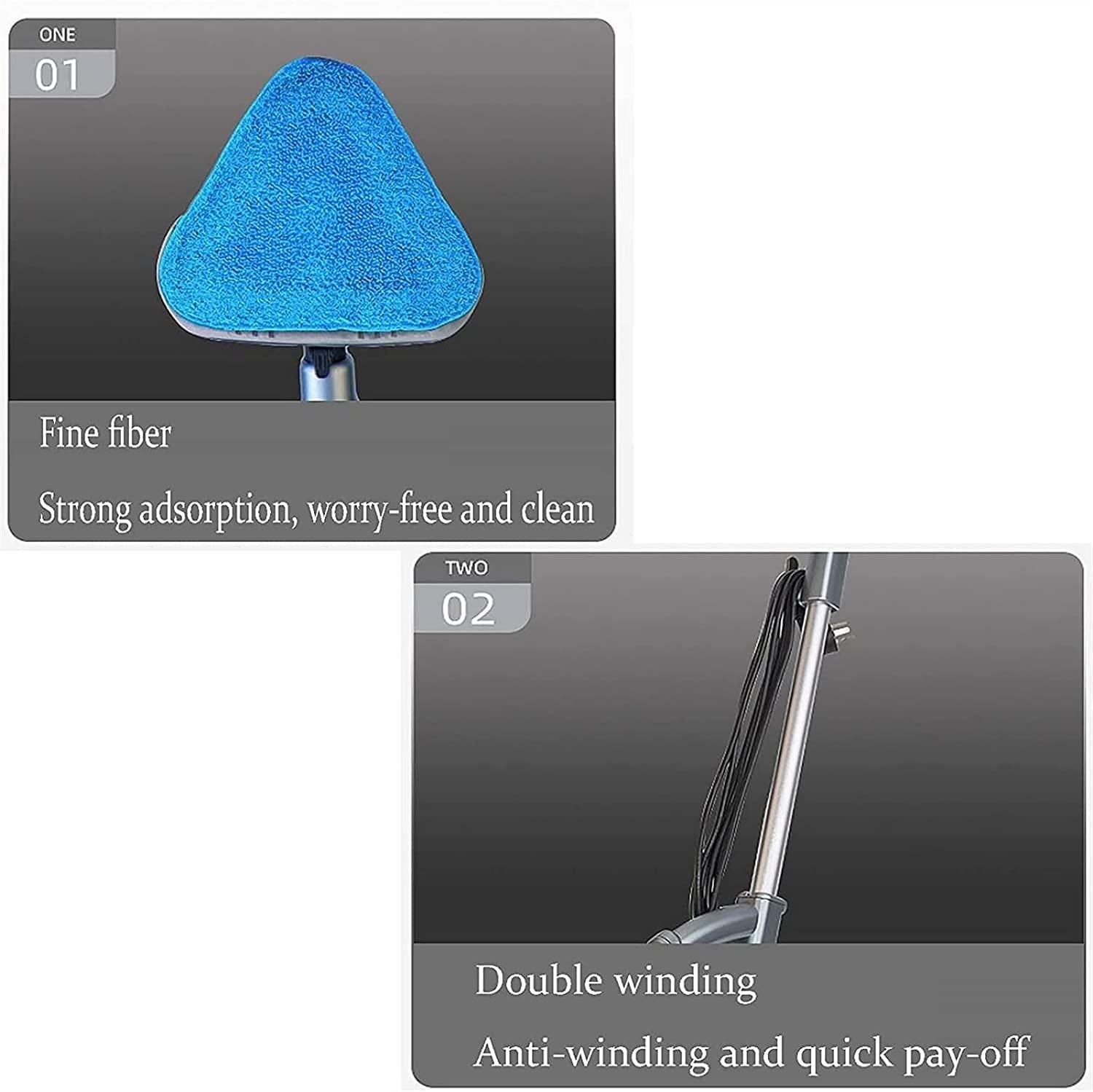 Steam Mop, Mops for Floor Cleaning, Detachable Floor Steamer for Hardwood and Tile, Steam Cleaner for Home Use, 17Ft Long Power Cord, 320ml Water Tank