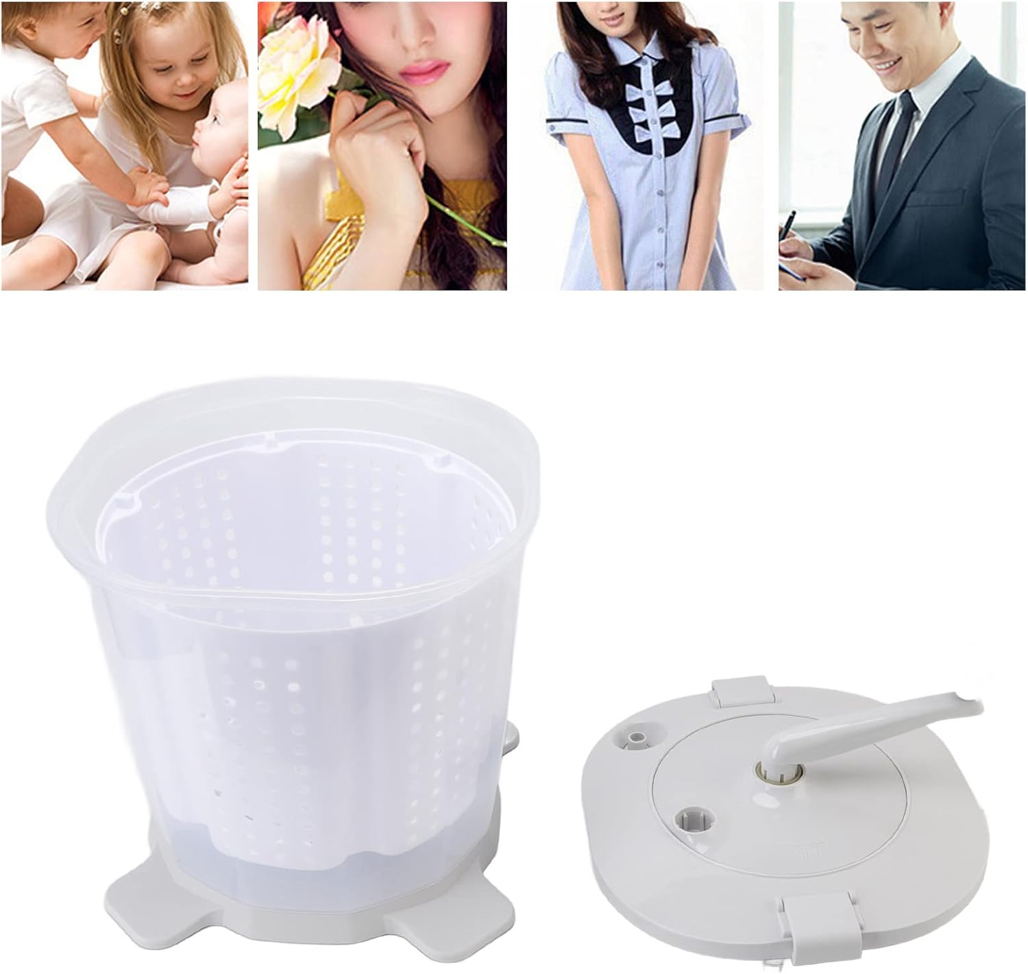 Manual Washing Machine Portable Hand Crank Washer for Small Spaces Compact Non Electric Laundry Solution for Dorm Apartment Camping Travel Lightweight and Easy to Use in Nordic Grey