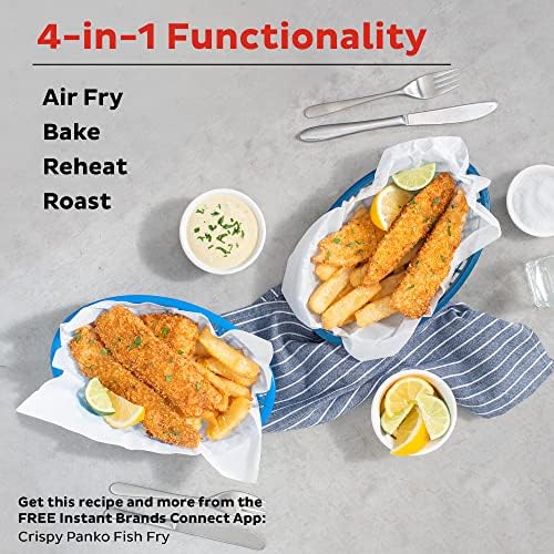 Instant Pot Vortex 5.7QT Air Fryer With Accessories, Custom Smart Cooking Programs, 4-in-1 Functions that Crisps, Roasts, Bakes and Reheats, 100+ In-App Recipes, from the Makers of Instant Pot, Black