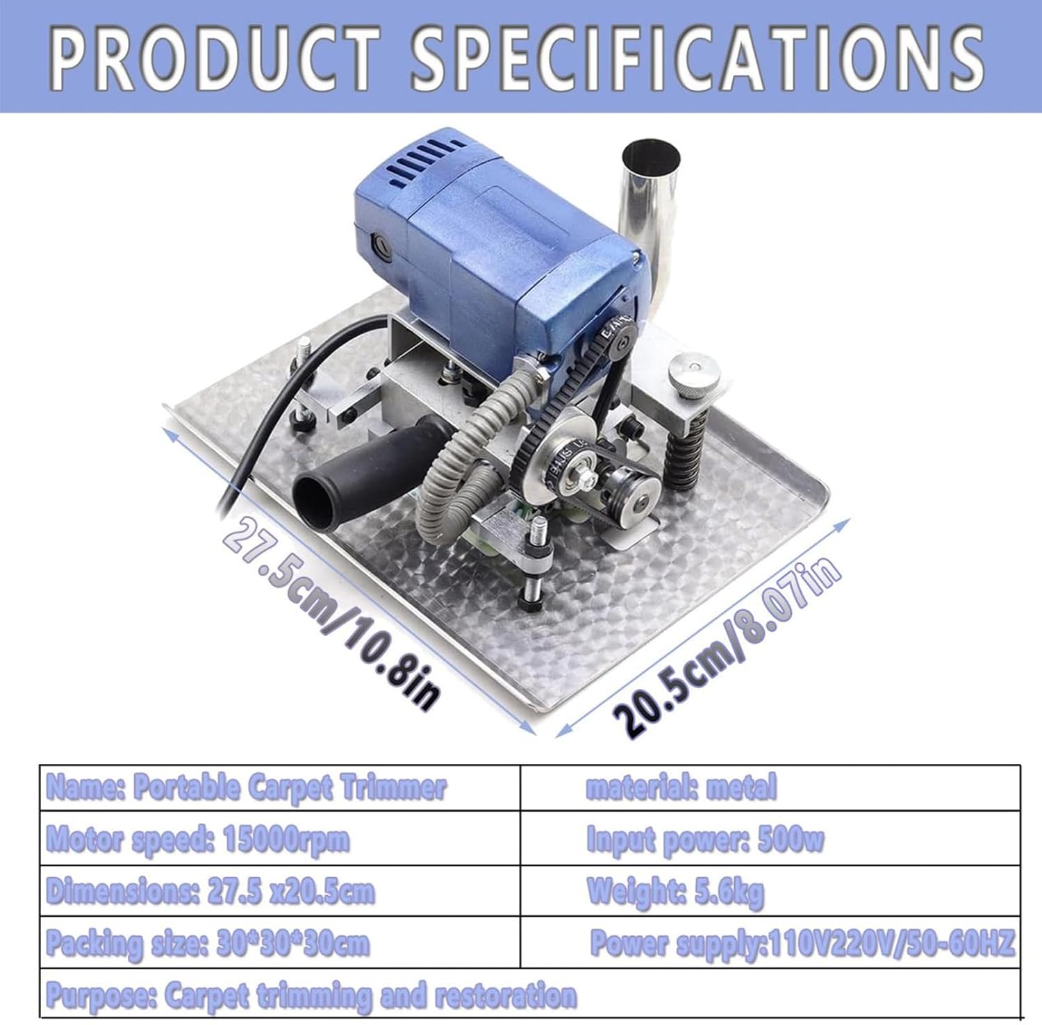 Electric Flat Carpet Trimmer, Portable Carpet Trimmer, Manual Carpet Cleaning and Trimming Machine, Flexible and Mobile for Home Use