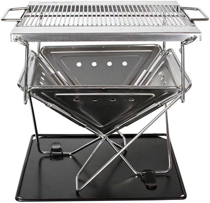 Stainless Steel Barbecue Grill, Charcoal Barbecue Grill Outdoor Folding Portable Cookware Household Barbecue Tools