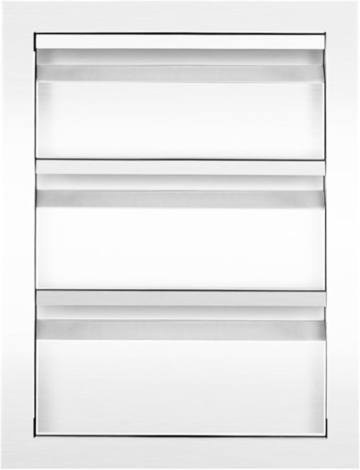 Outdoor Kitchen Drawers Cabinet, Stainless Steel Flush Mount Triple Drawers for Outdoor Kitchens & BBQ Islands, Built-in Outdoor Kitchen Storage, 18