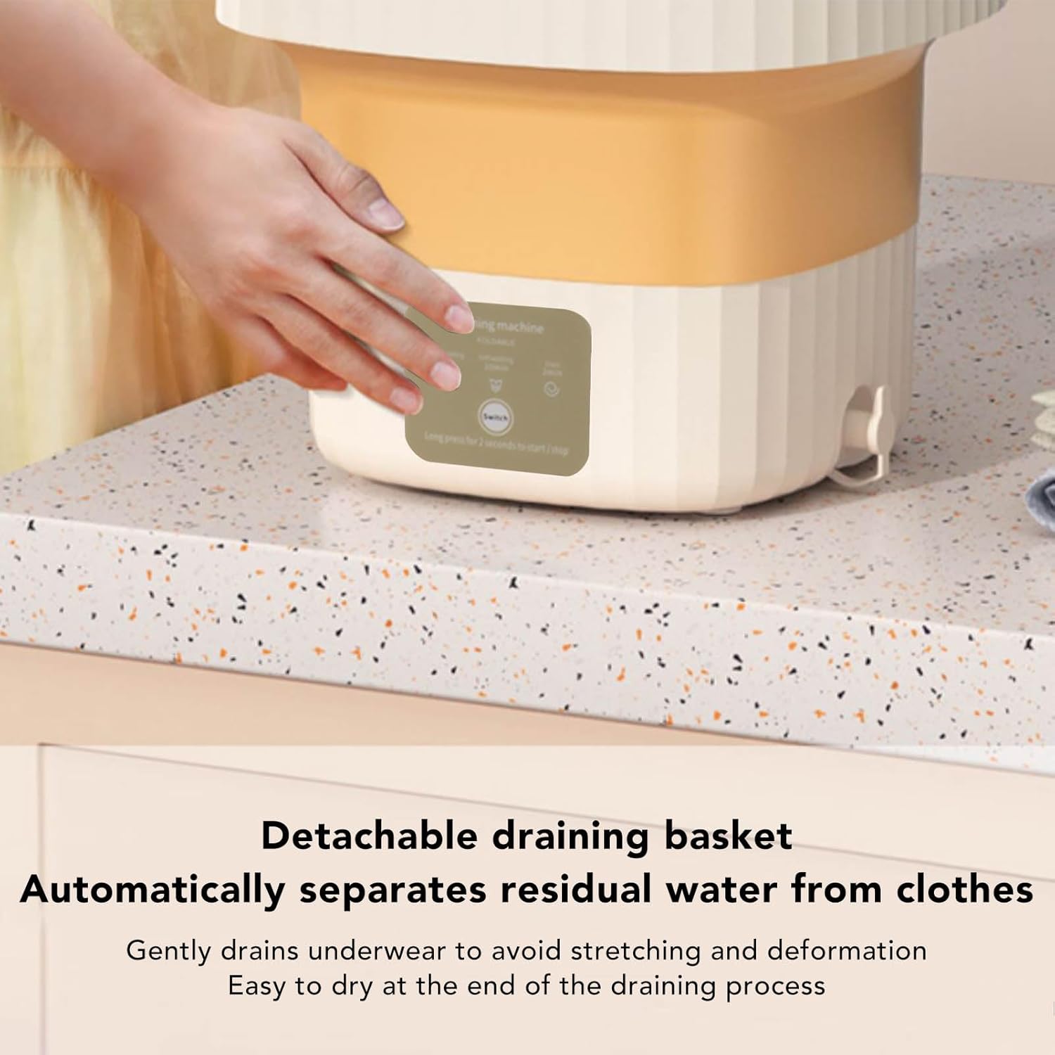 Tyenaza Mini Washer, 6L Portable Small Washing Machine Foldable Washer Deep Cleaning for Underwear, Baby Clothes and Other Small Clothes