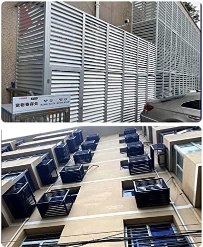 Cover for Outdoor Air Conditioner Fence Screen -Tall, Weatherproof Aluminum Louver Grille Central Air Conditioner Covers, Freestanding Enclosure to Cover Garbage Or Ac Units,Garden Plant Stand