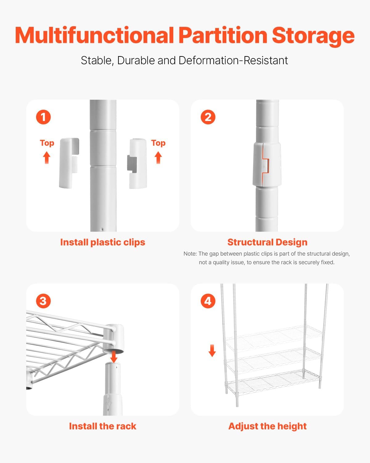 VEVOR Over The Washer and Dryer Storage Shelf, 3 Tier Laundry Room Drying Rack with Hanger Rod and Hooks, Adjustable Over Washer and Dryer Shelves, Laundry Room Shelf Storage Space Saver, White