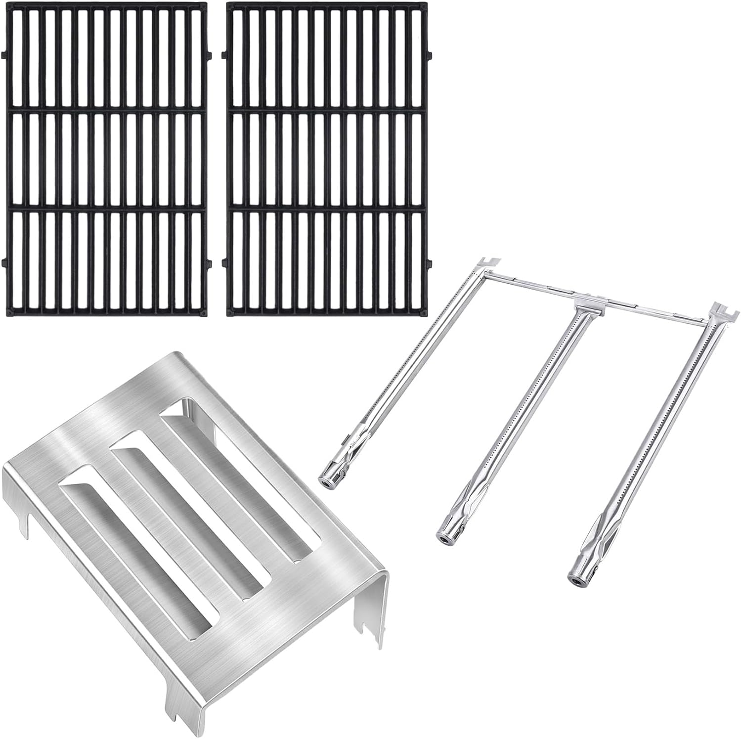 GasSaf Heat Deflector 67060, Grill Burners 69787 and Grill Grates 7638 Replacement for Spirit 300 Series, E310 E320 E330 S310 S320 S330 Gas Grills with Front Control Knob (2013-2017)