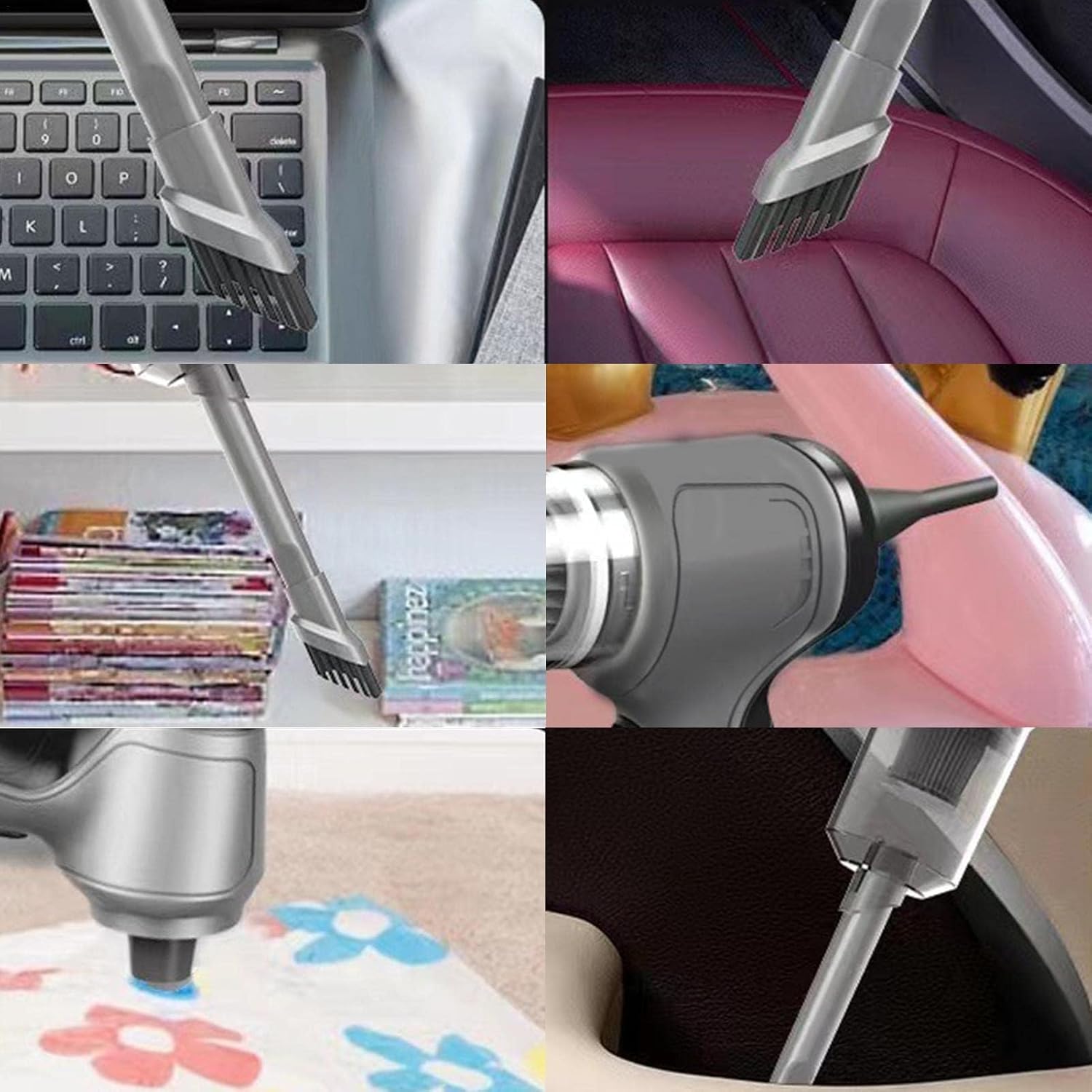 Handheld Vacuum Cleaner | 3 in 1 Hand Held Car Vacuum Cordless Rechargeable | 120W Electric Dust Blower Buster Vacuum Pump | Mini Vacuum for PC Laptop Console Piano Car