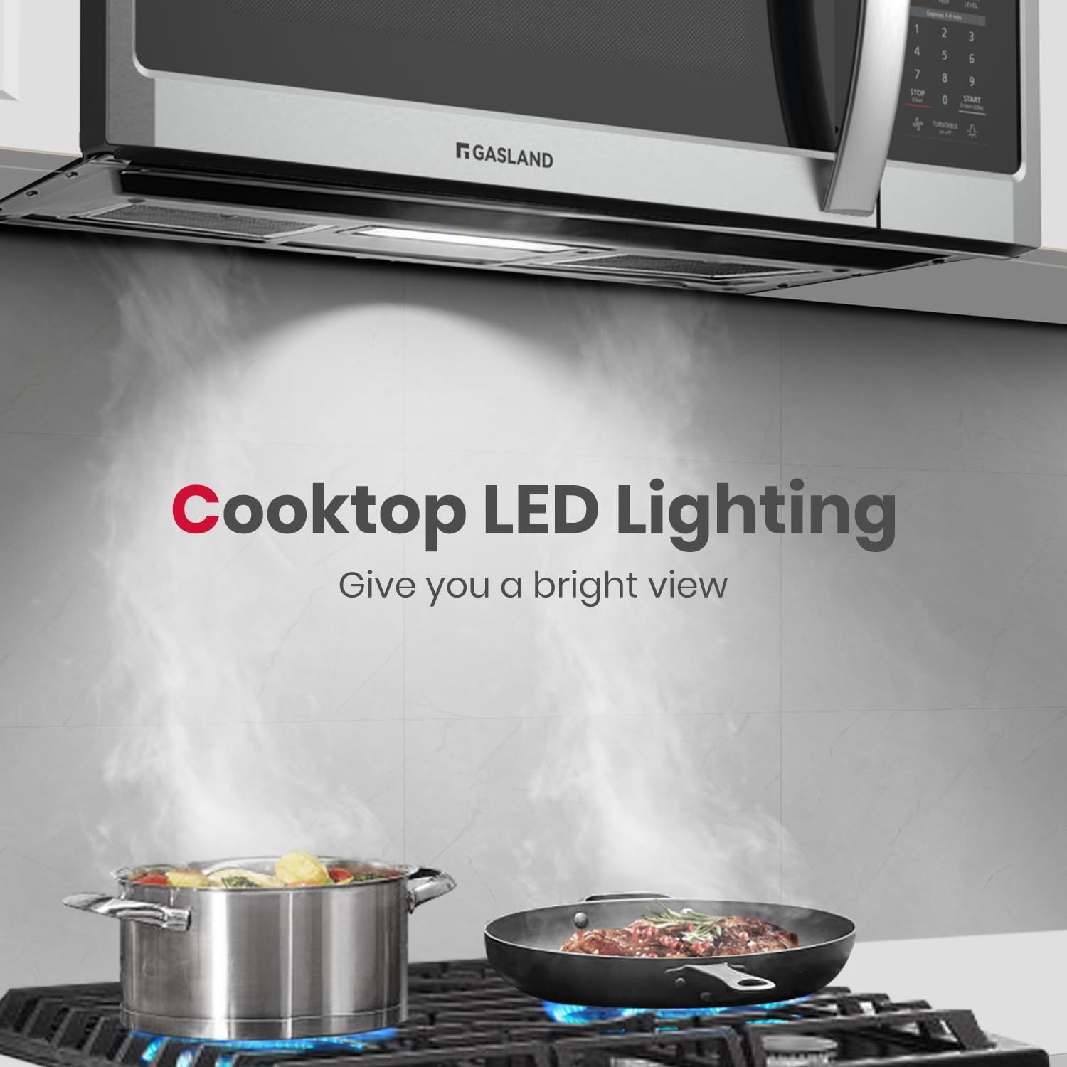 GASLAND 30 Inch Over the Range Microwave Oven, 1.9 Cu.ft. Above Stove Microwave, 11 Power Levels, One Touch Cooking, 400 CFM,1000W, LED, Turntable, Sensor Cook, Over Stove Microwave, Stainless Steel