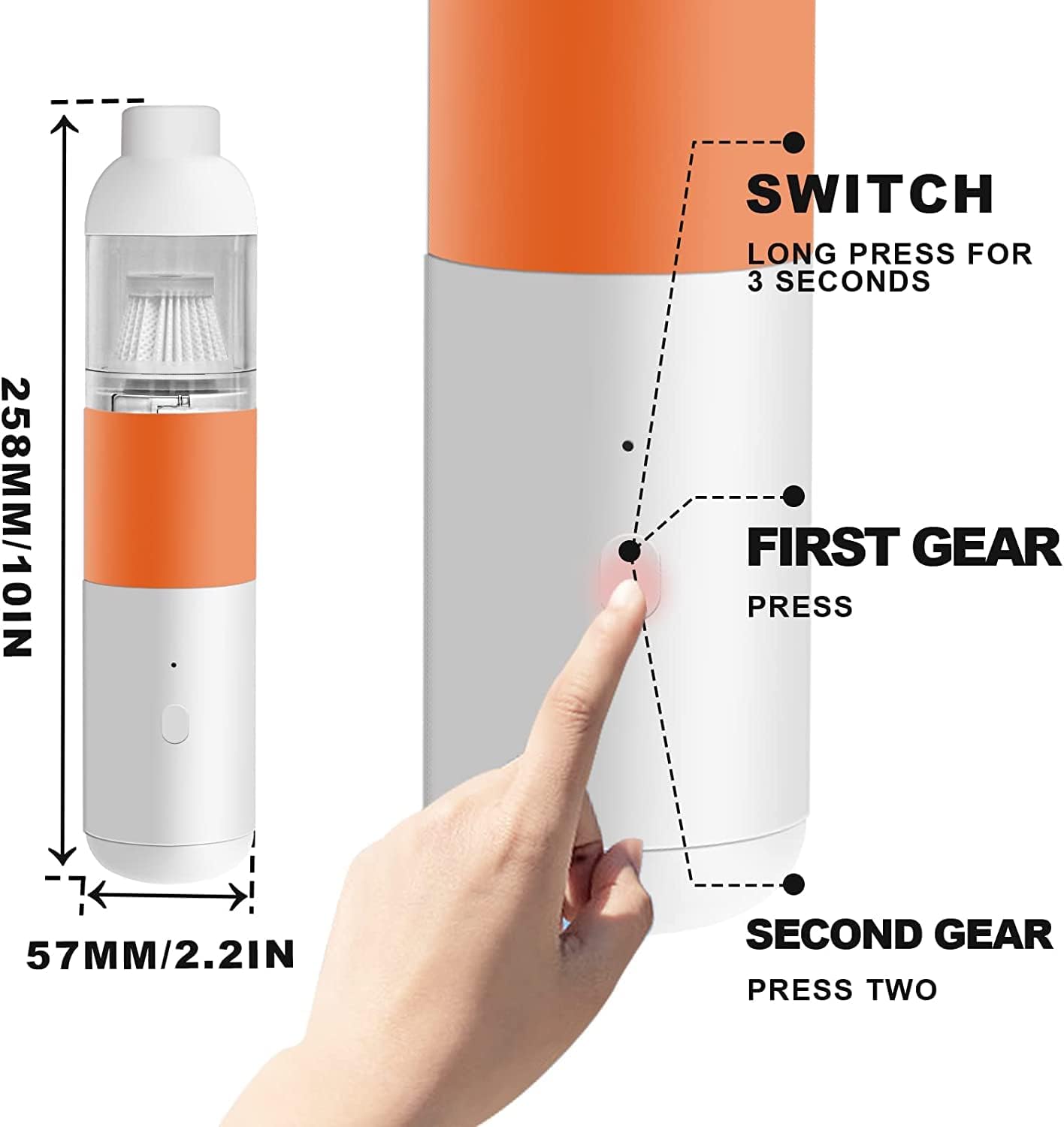 Small Fashion Handheld Vacuum Cordless, 2-Speed Powerful Portable Handheld Vacuum Cleaner for car, Home & Office Pets Hair Cat Litter Cleaning