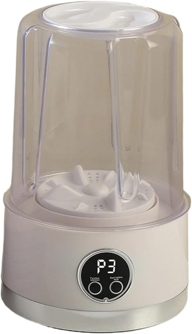 Portable Washing Machine, Cordless 1L Mini Washer USB Rechargeable 3000mAh 2-Speed Portable For Travel Socks Underwear Clothes Washing Cups,for Apartments, Homes, and Dorms(Gray)