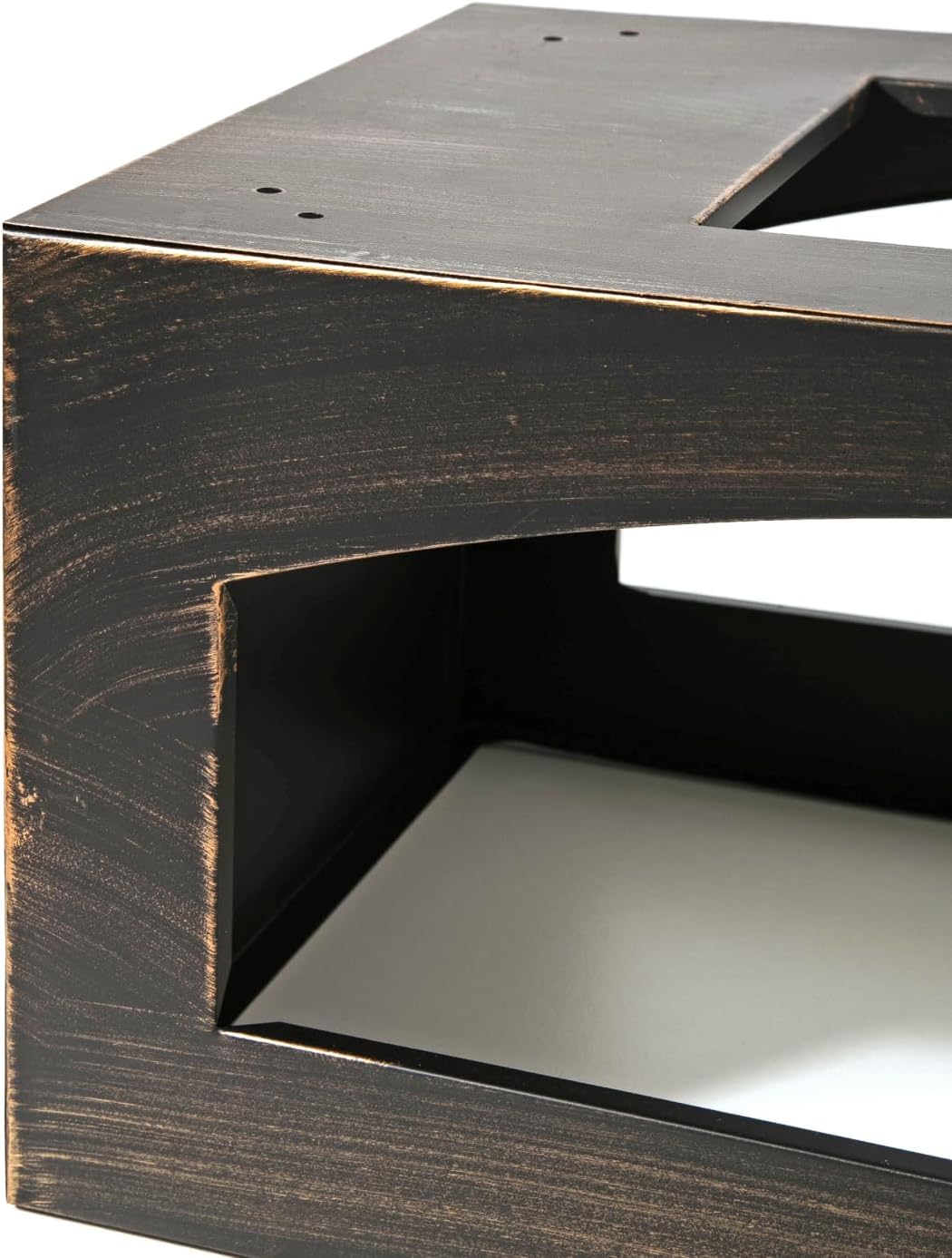 Geelife 37-Inch Rectangular Metal Outdoor Wood Burning Fireplace - Outdoor Fireplace with Built-in Log Storage and Poker-Brushed Bronze