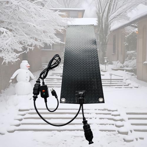 2024 Upgrade Non-Slip Heated Snow Melting Mats - Fast 2 in/h Melting Speed, Perfect for Driveways & Stairs, 15