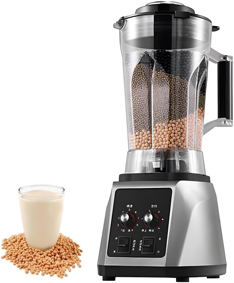 Blender, Commercial Blender, 6L Smoothie Blender, 2200w High Capacity Professioanl Blenders with Timer, 8-Blade Steel Knife, 9 Speed Adjustable, Thickened Cup, Lid with Clasp