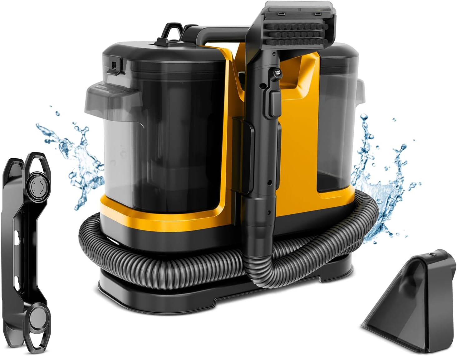 Portable Carpet Cleaner, 25Kpa Powerful Suction Spot Cleaner Machine, Upholstery Cleaner Machine, Home, Sofa, Car Cleaner, C5-Yellow