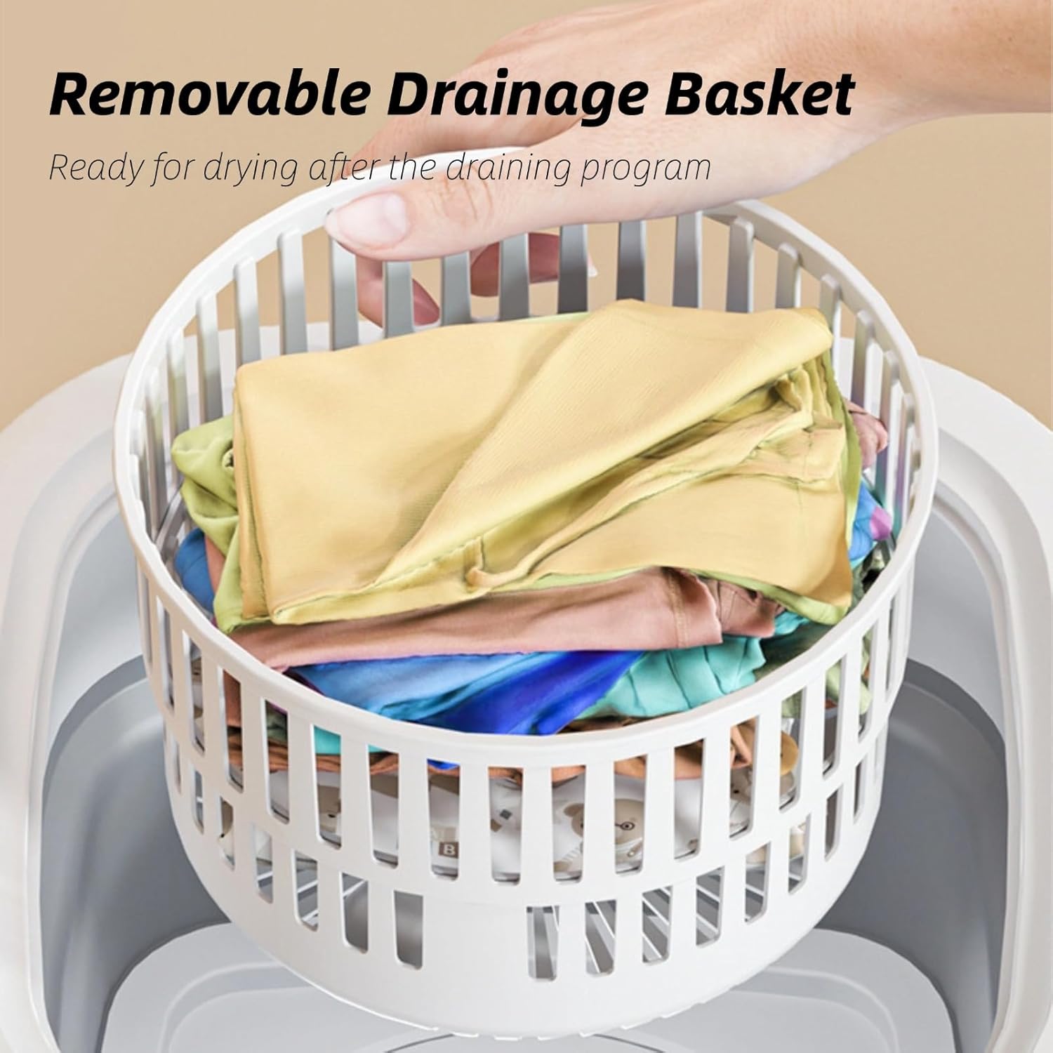 Portable Washing Machine 10L Foldable Mini Washer and Spin Dryer Deep Cleaning Compact Baby Clothes Underwear Washer for Apartment Dorm Camping RV Travel Portable Washers